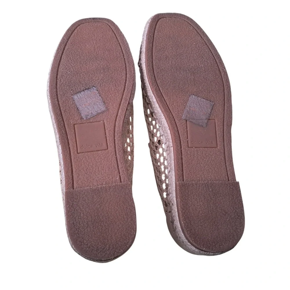 Dolce Vita Women Blush Tan Mesh Mary Jane Espadrille‎ Ballet Flats Size 6.5